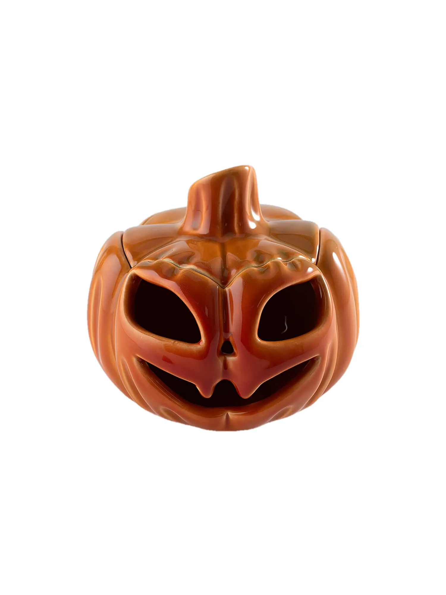 Тыква - подсвечник "Pumpkin sly", декор на Хэллоуин, 12 см