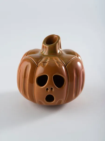 Тыква - подсвечник "Pumpkin MUNK", декор на Хэллоуин, 12 см