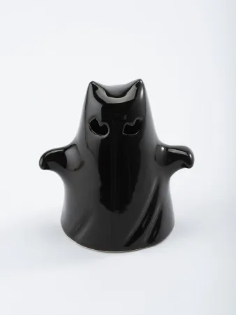 Подсвечник привидение "КОТ", керамика, высота 9 см (чёрный) №2