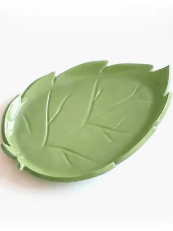 Тарелочка керамическая "Leaf", мятная №3