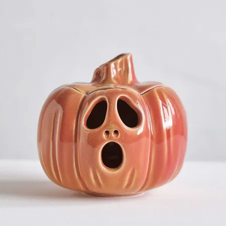 Тыква - подсвечник "Pumpkin MUNK", декор на Хэллоуин, 12 см №1 Тыква - подсвечник "Pumpkin MUNK", декор на Хэллоуин, 12 см №1