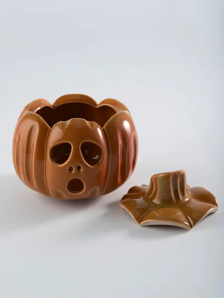 Тыква - подсвечник "Pumpkin MUNK", декор на Хэллоуин, 12 см